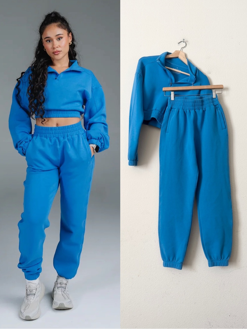Paragon SMALL Airlift half zip sweatshirt and matching joggers set in blue